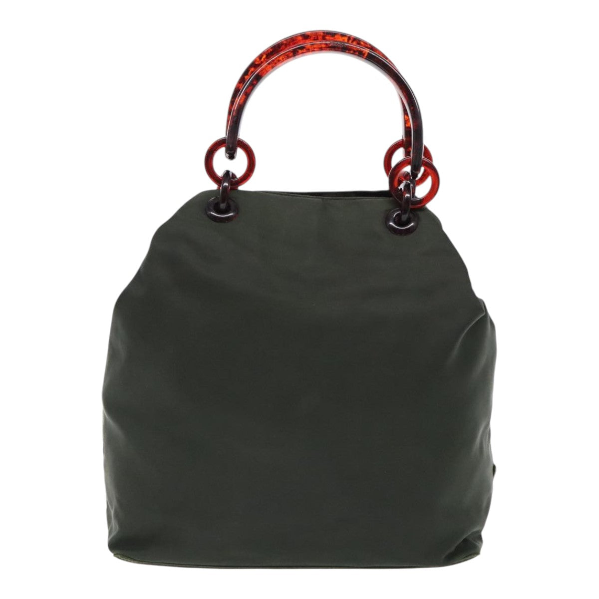 PRADA Hand Bag Nylon Green Auth 95507 - 0