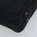 Salvatore Ferragamo Gancini Tote Bag Canvas Black Silver Auth 95511-14