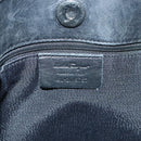 Salvatore Ferragamo Gancini Tote Bag Canvas Black Silver Auth 95511-12