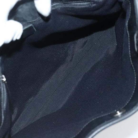 Salvatore Ferragamo Gancini Tote Bag Canvas Black Silver Auth 95511