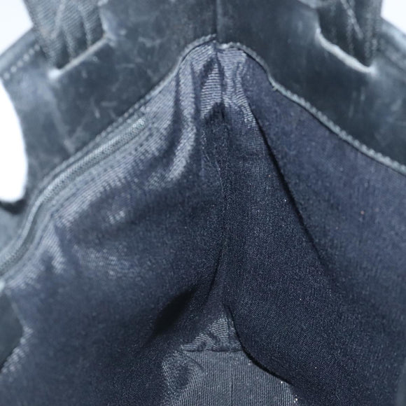 Salvatore Ferragamo Gancini Tote Bag Canvas Black Silver Auth 95511