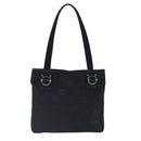 Salvatore Ferragamo Gancini Tote Bag Canvas Black Silver Auth 95511-13