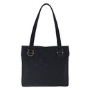 Salvatore Ferragamo Gancini Tote Bag Canvas Black Silver Auth 95511-2