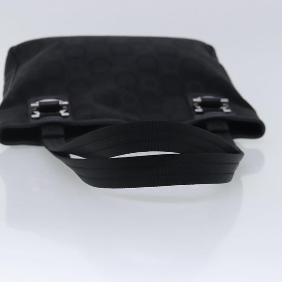 Salvatore Ferragamo Gancini Tote Bag Canvas Black Silver Auth 95511