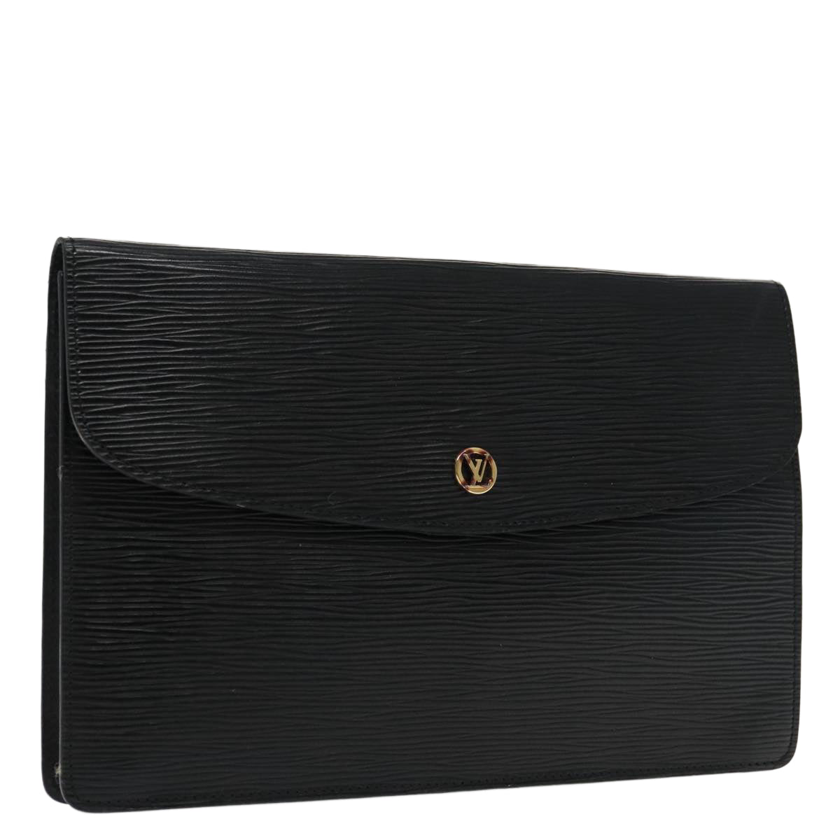 LOUIS VUITTON Epi Montaigne 27 Clutch Bag Black M52652 LV Auth 95513