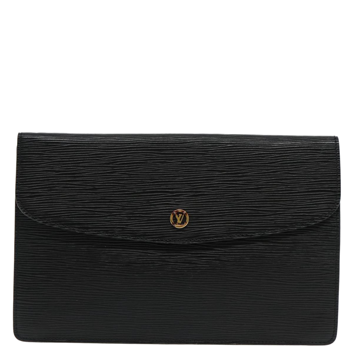 LOUIS VUITTON Epi Montaigne 27 Clutch Bag Black M52652 LV Auth 95513