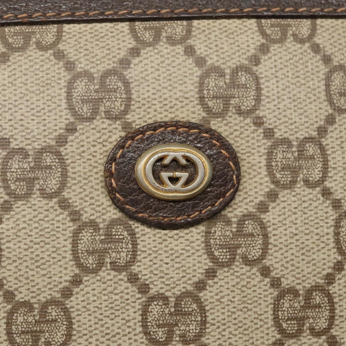 GUCCI GG Supreme Clutch Bag PVC Beige 97 01 037 Auth 95525