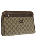 GUCCI GG Supreme Clutch Bag PVC Beige 97 01 037 Auth 95525-1
