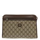 GUCCI GG Supreme Clutch Bag PVC Beige 97 01 037 Auth 95525-13