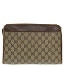 GUCCI GG Supreme Clutch Bag PVC Beige 97 01 037 Auth 95525-2