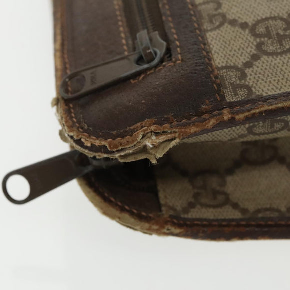 GUCCI GG Supreme Clutch Bag PVC Beige 97 01 037 Auth 95525