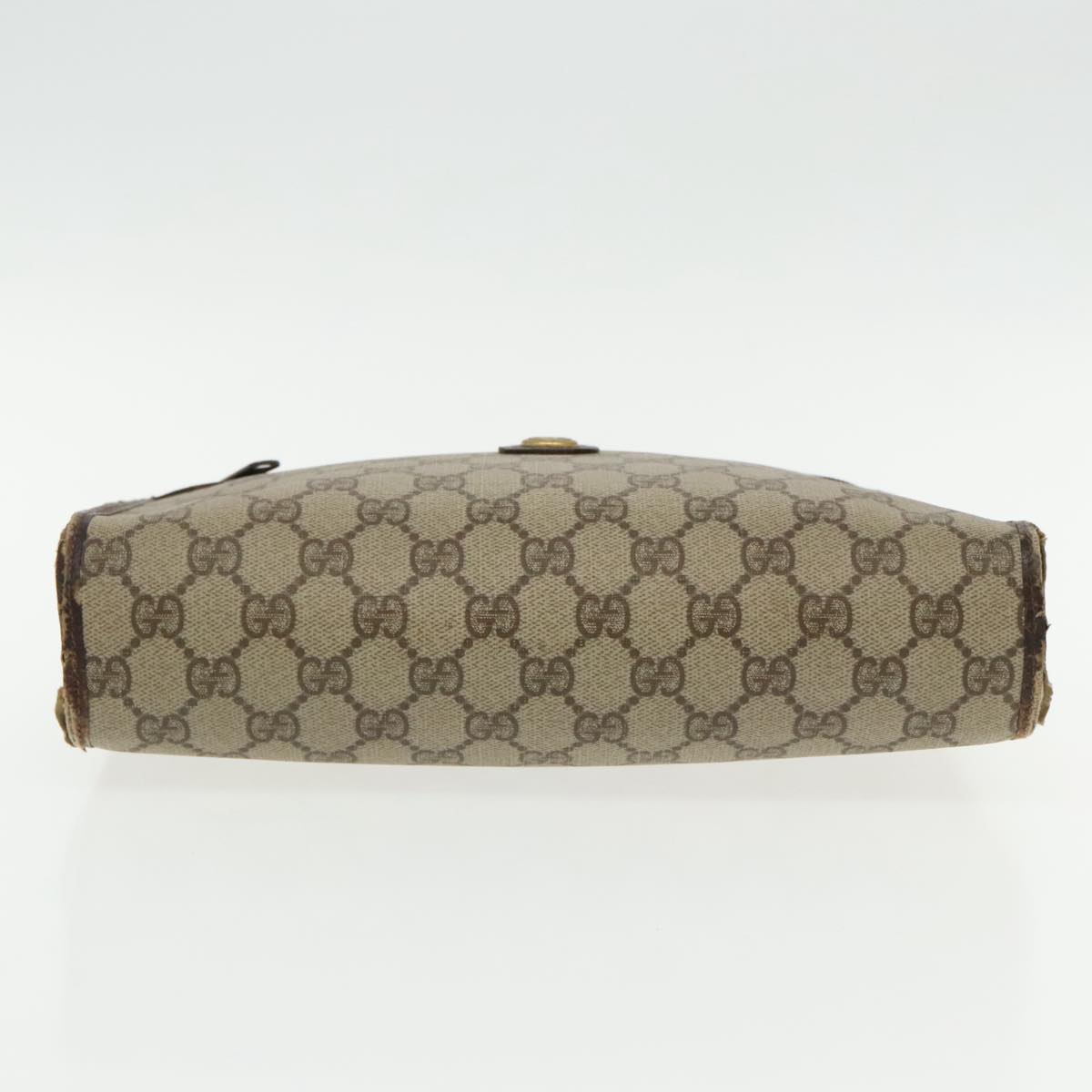 GUCCI GG Supreme Clutch Bag PVC Beige 97 01 037 Auth 95525