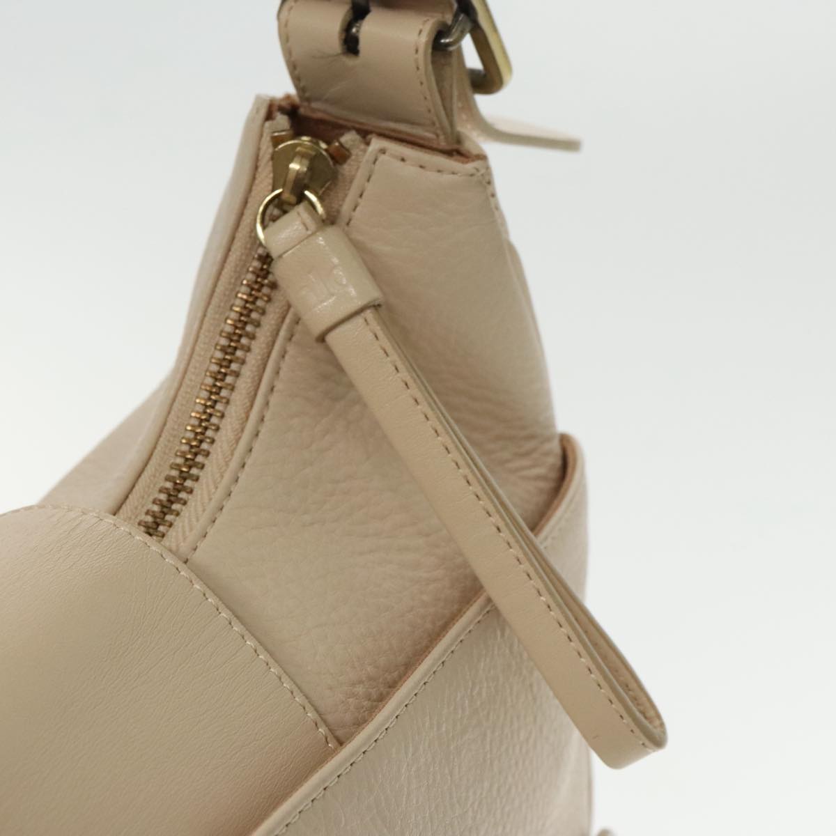 Chloe Shoulder Bag Leather Beige Auth 95531