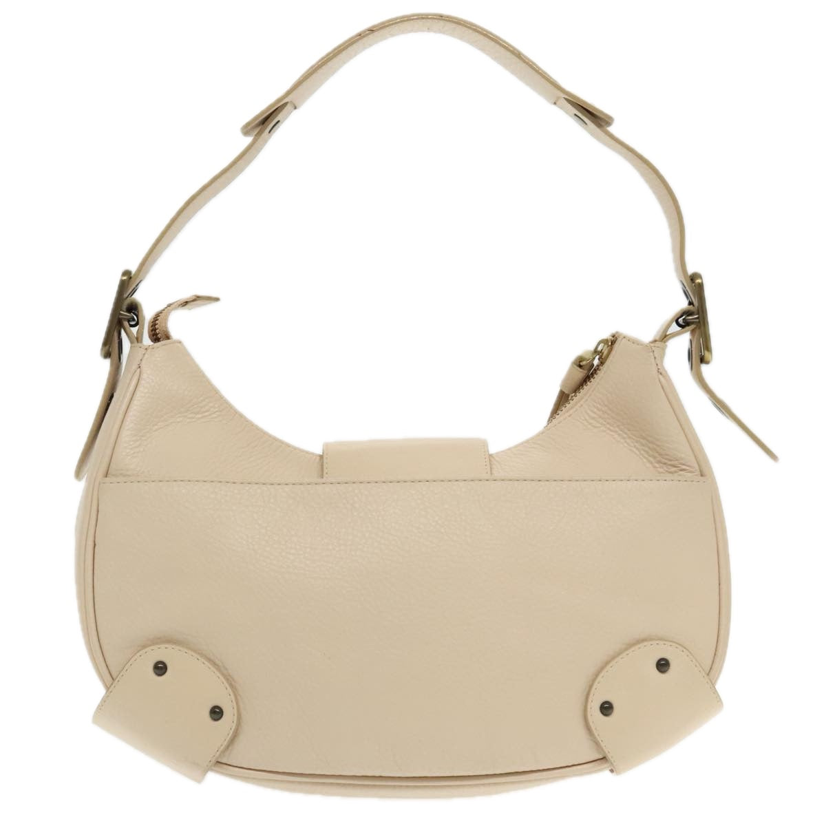 Chloe Shoulder Bag Leather Beige Auth 95531 - 0