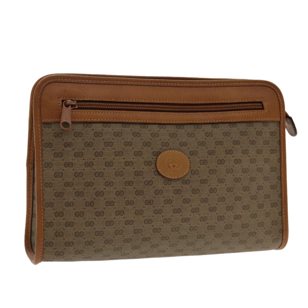 GUCCI Micro GG Supreme Clutch Bag PVC Beige 014 115 6063 8031 Auth 95549