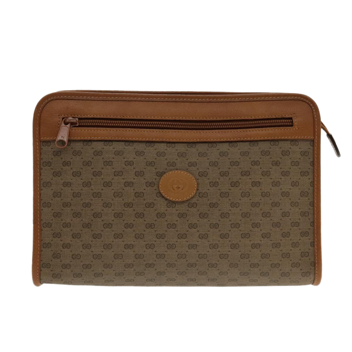 GUCCI Micro GG Supreme Clutch Bag PVC Beige 014 115 6063 8031 Auth 95549