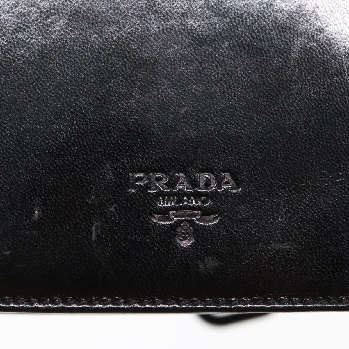 PRADA Chain Shoulder Bag Leather Black Auth 95574