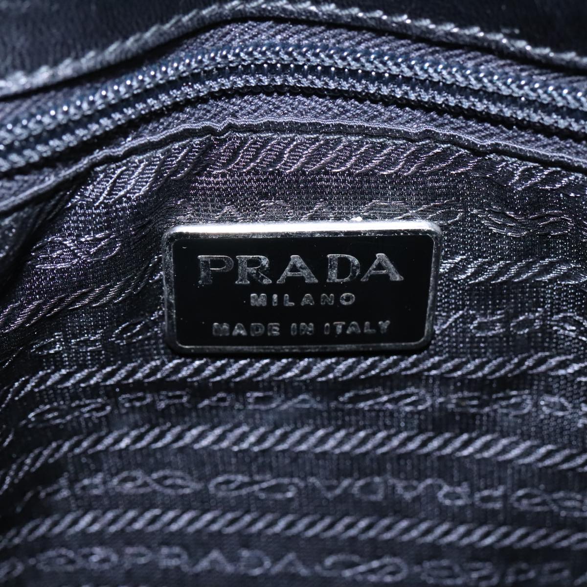 PRADA Chain Shoulder Bag Leather Black Auth 95574