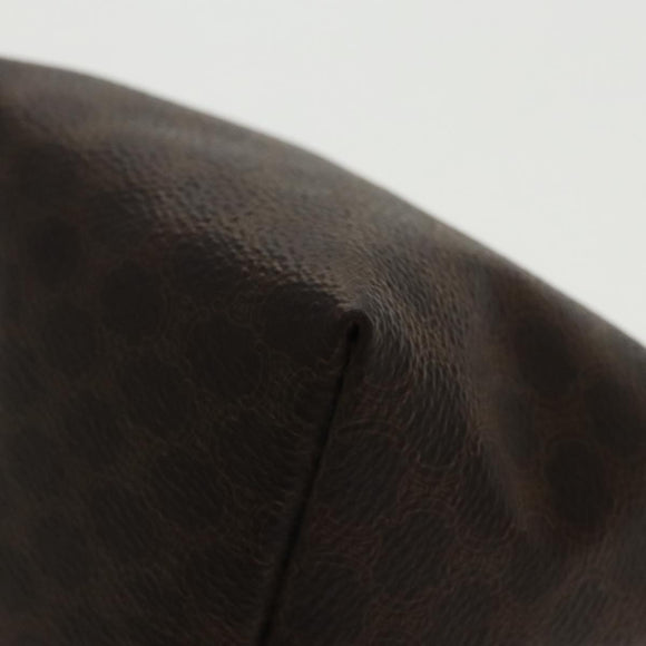 CELINE Macadam Canvas Hand Bag PVC Leather Gold Brown Auth 95581A