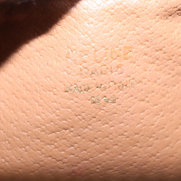 CELINE Macadam Canvas Hand Bag PVC Leather Gold Brown Auth 95581A