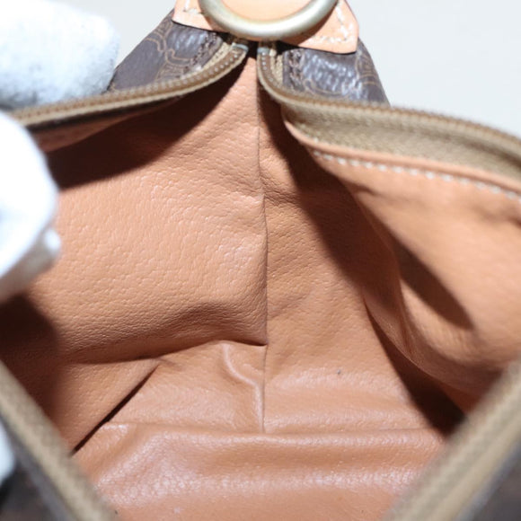 CELINE Macadam Canvas Hand Bag PVC Leather Gold Brown Auth 95581A