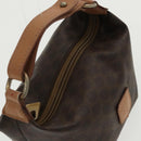 CELINE Macadam Canvas Hand Bag PVC Leather Gold Brown Auth 95581A-6