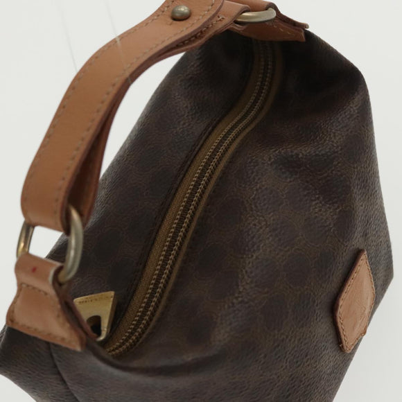 CELINE Macadam Canvas Hand Bag PVC Leather Gold Brown Auth 95581A