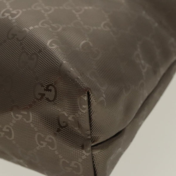 GUCCI GG implementation Tote Bag Silver Metallic 211138 Auth 95586