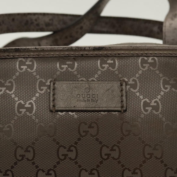 GUCCI GG implementation Tote Bag Silver Metallic 211138 Auth 95586