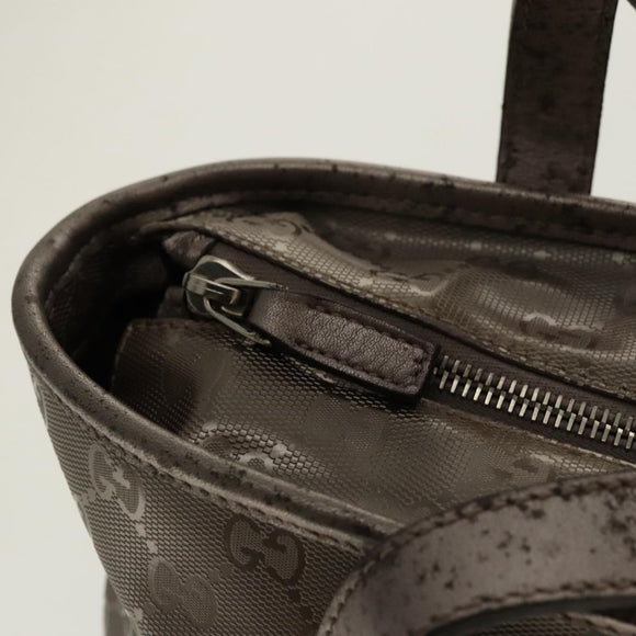 GUCCI GG implementation Tote Bag Silver Metallic 211138 Auth 95586