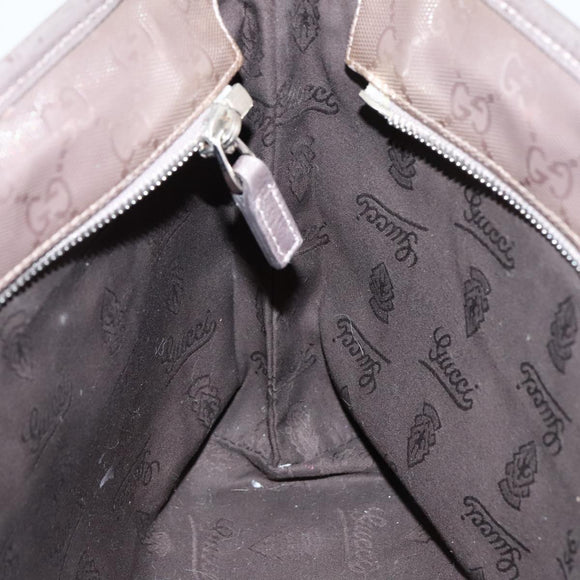 GUCCI GG implementation Tote Bag Silver Metallic 211138 Auth 95586