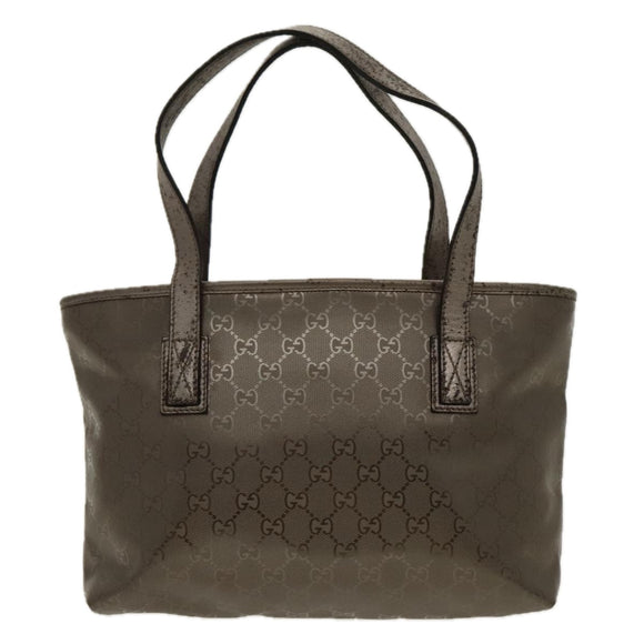 GUCCI GG implementation Tote Bag Silver Metallic 211138 Auth 95586