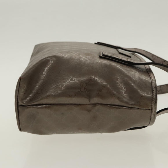 GUCCI GG implementation Tote Bag Silver Metallic 211138 Auth 95586