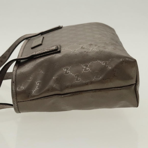 GUCCI GG implementation Tote Bag Silver Metallic 211138 Auth 95586
