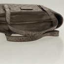 GUCCI GG implementation Tote Bag Silver Metallic 211138 Auth 95586-7