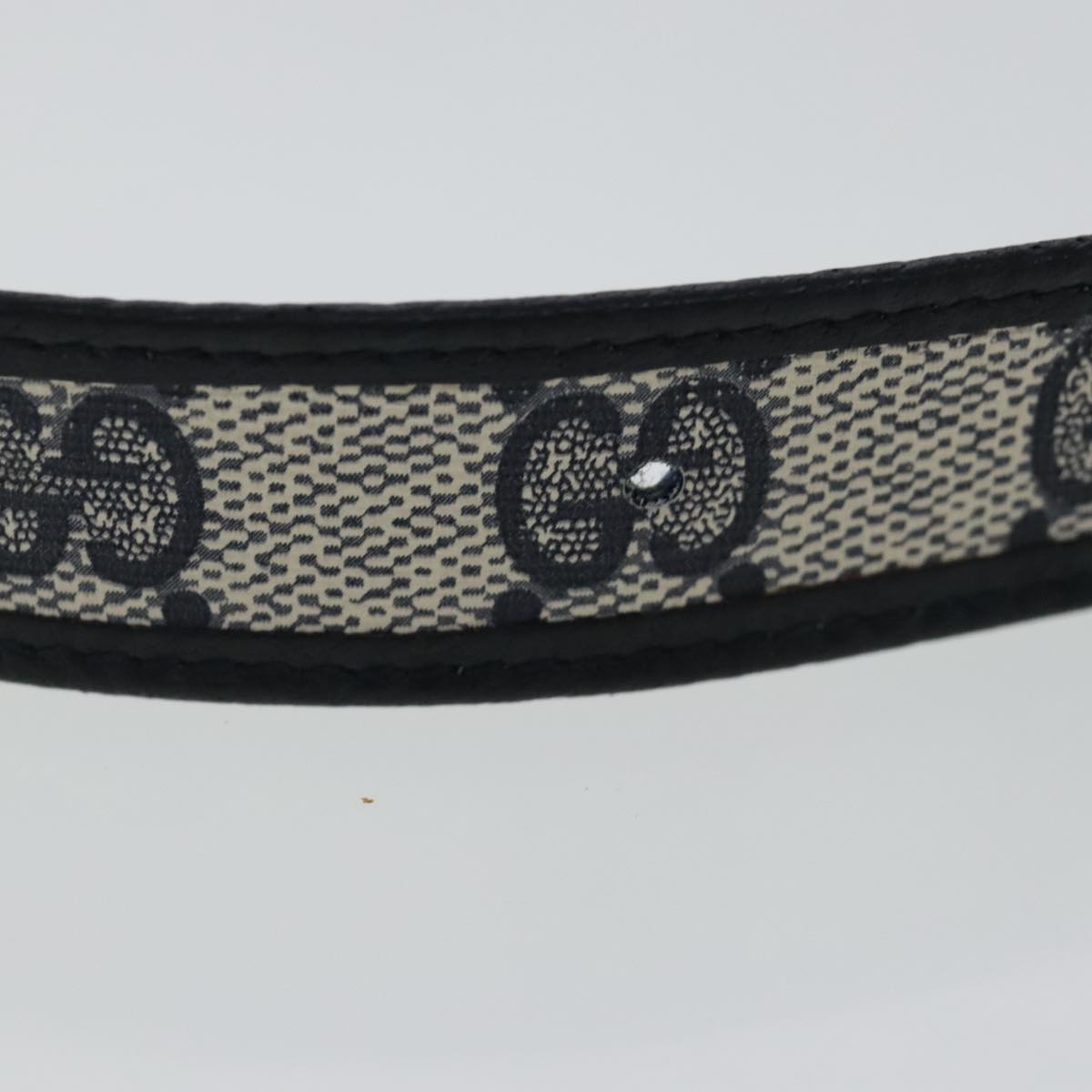 GUCCI GG Supreme Belt PVC 46.9"" Navy Gold Auth 95601