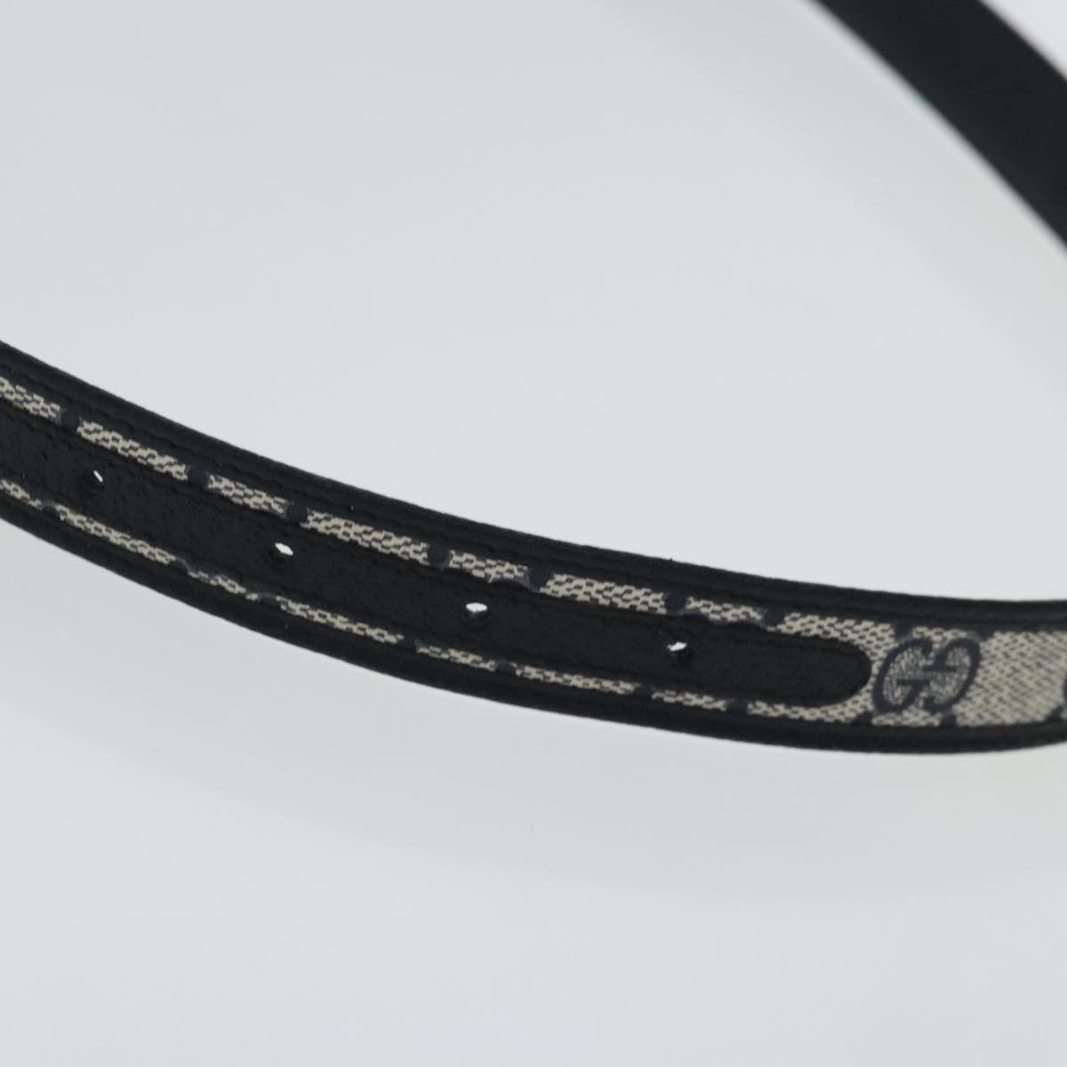 GUCCI GG Supreme Belt PVC 46.9"" Navy Gold Auth 95601