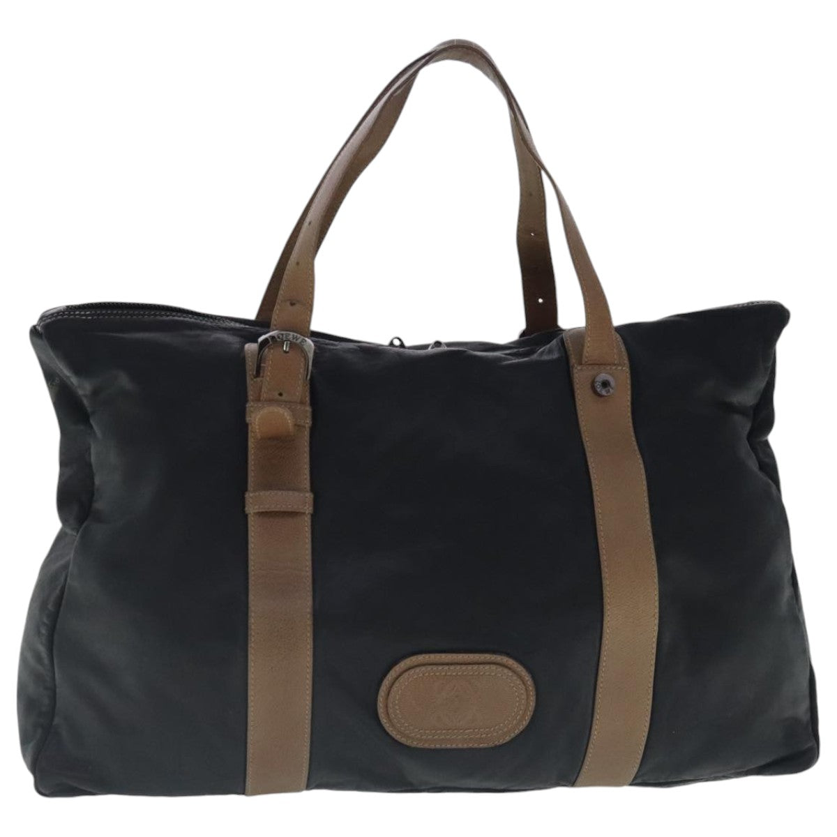 LOEWE Tote Bag Leather Black Auth 95611