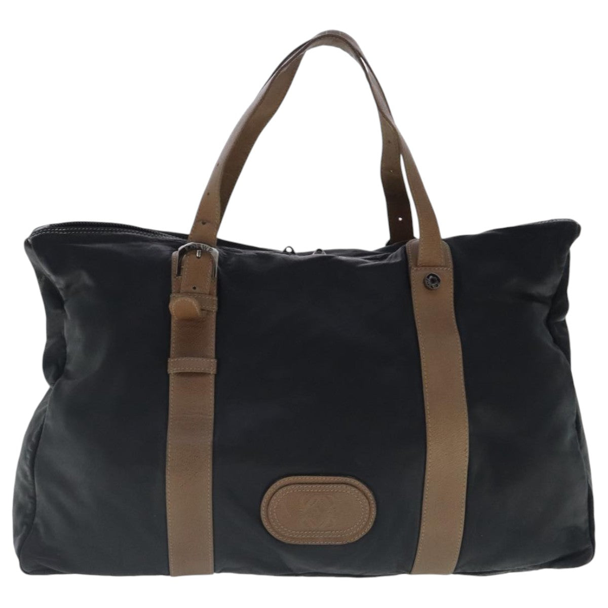 LOEWE Tote Bag Leather Black Auth 95611