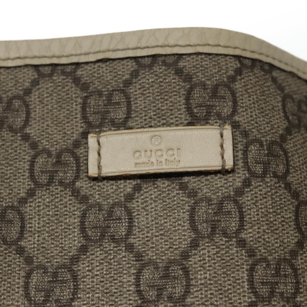 GUCCI GG Canvas Tote Bag PVC Leather Beige White Gold 223668 Auth 95650