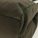 PRADA Hand Bag Nylon Khaki Silver Auth 95660-9