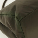 PRADA Hand Bag Nylon Khaki Silver Auth 95660-14