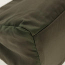 PRADA Hand Bag Nylon Khaki Silver Auth 95660-16