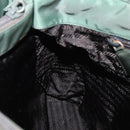 PRADA Hand Bag Nylon Khaki Silver Auth 95660-20