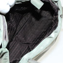 PRADA Hand Bag Nylon Khaki Silver Auth 95660-11
