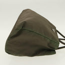 PRADA Hand Bag Nylon Khaki Silver Auth 95660-3
