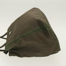 PRADA Hand Bag Nylon Khaki Silver Auth 95660-4