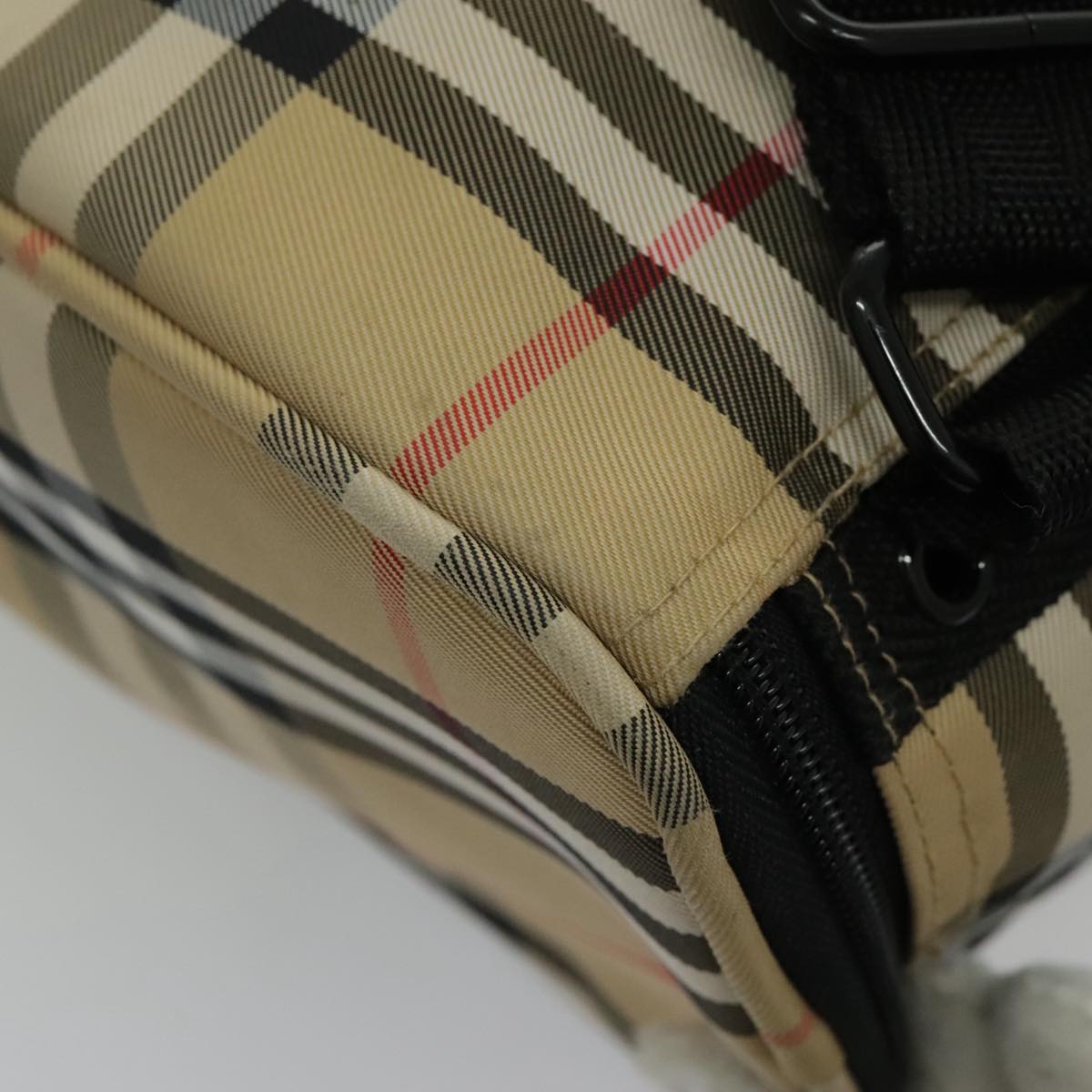 BURBERRY Golf Nova Check Backpack Canvas Beige Auth 95671