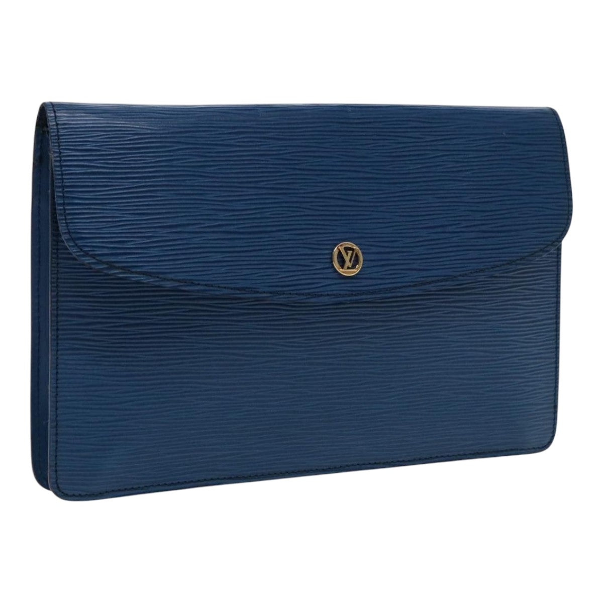 LOUIS VUITTON Epi Montaigne 27 Clutch Bag Blue M52655 LV Auth 95699