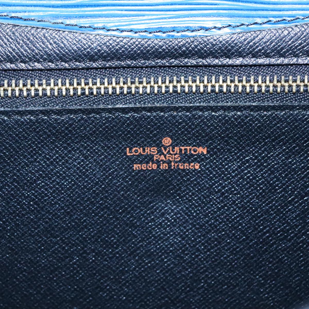 LOUIS VUITTON Epi Montaigne 27 Clutch Bag Blue M52655 LV Auth 95699